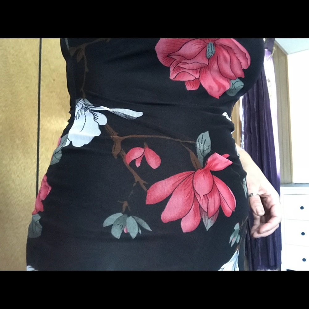 Strapless floral fitted dress sz small - Picture 6 of 7
